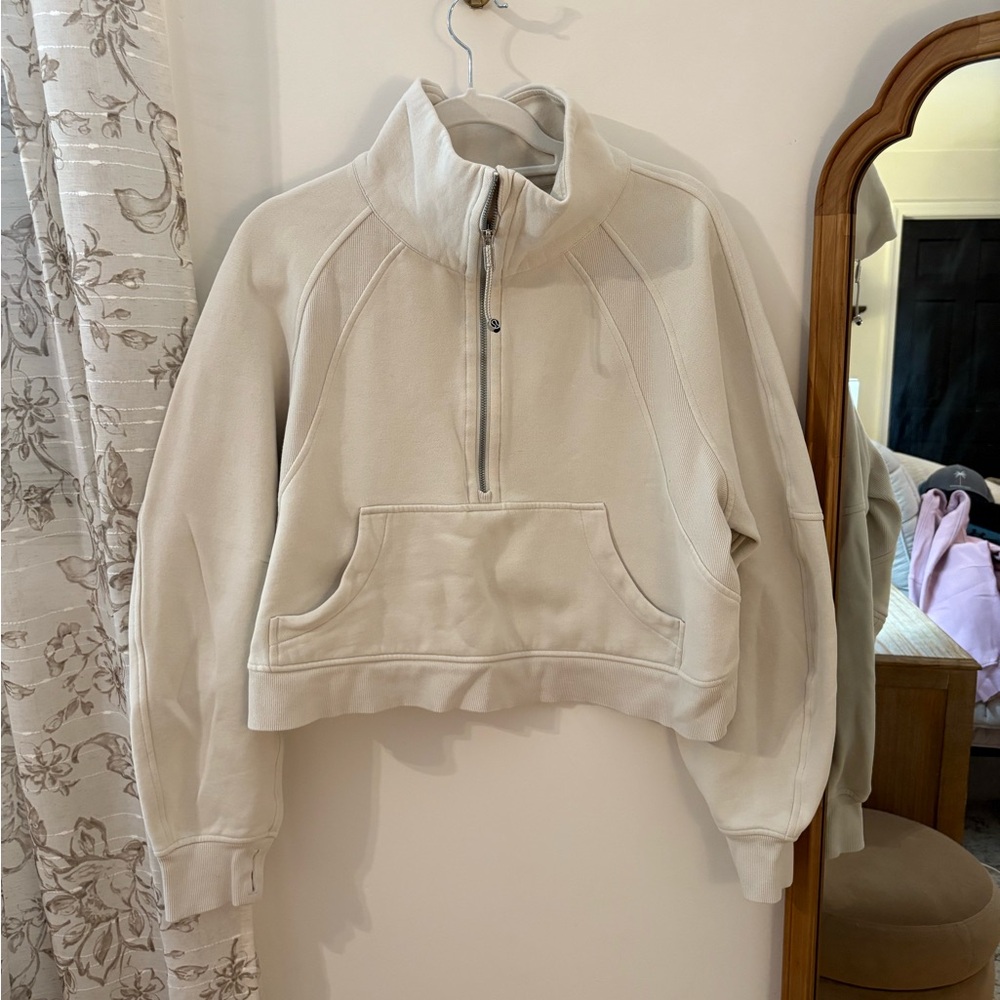 Lululemon Athletica Cream Half-Zip Sweatshirt